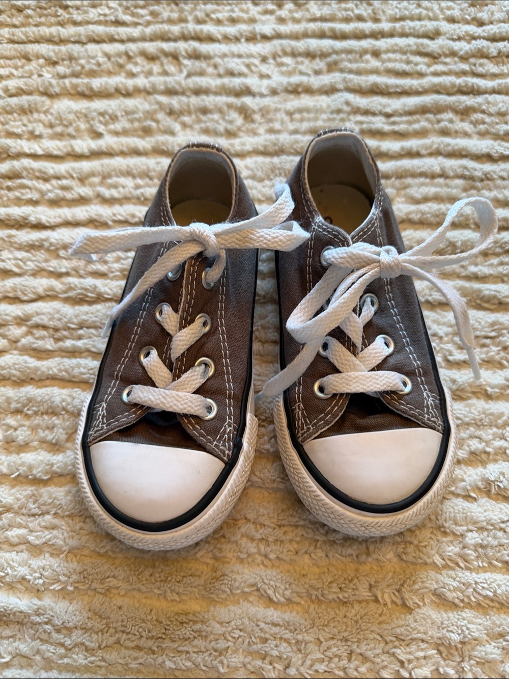 Converse Kids Gray and White Low-Top Sneakers